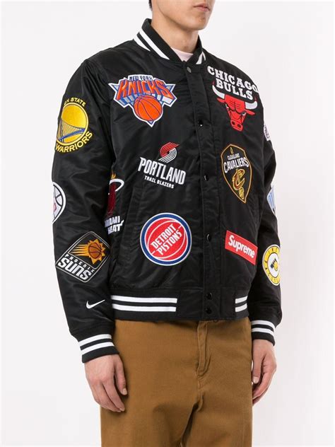 supreme nba jacket replica|supreme black puffy jacket.